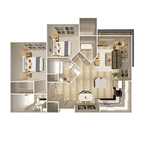 2 bed 2 bath D at The Crest at Oakwood Apartments, Oakwood , Georgia